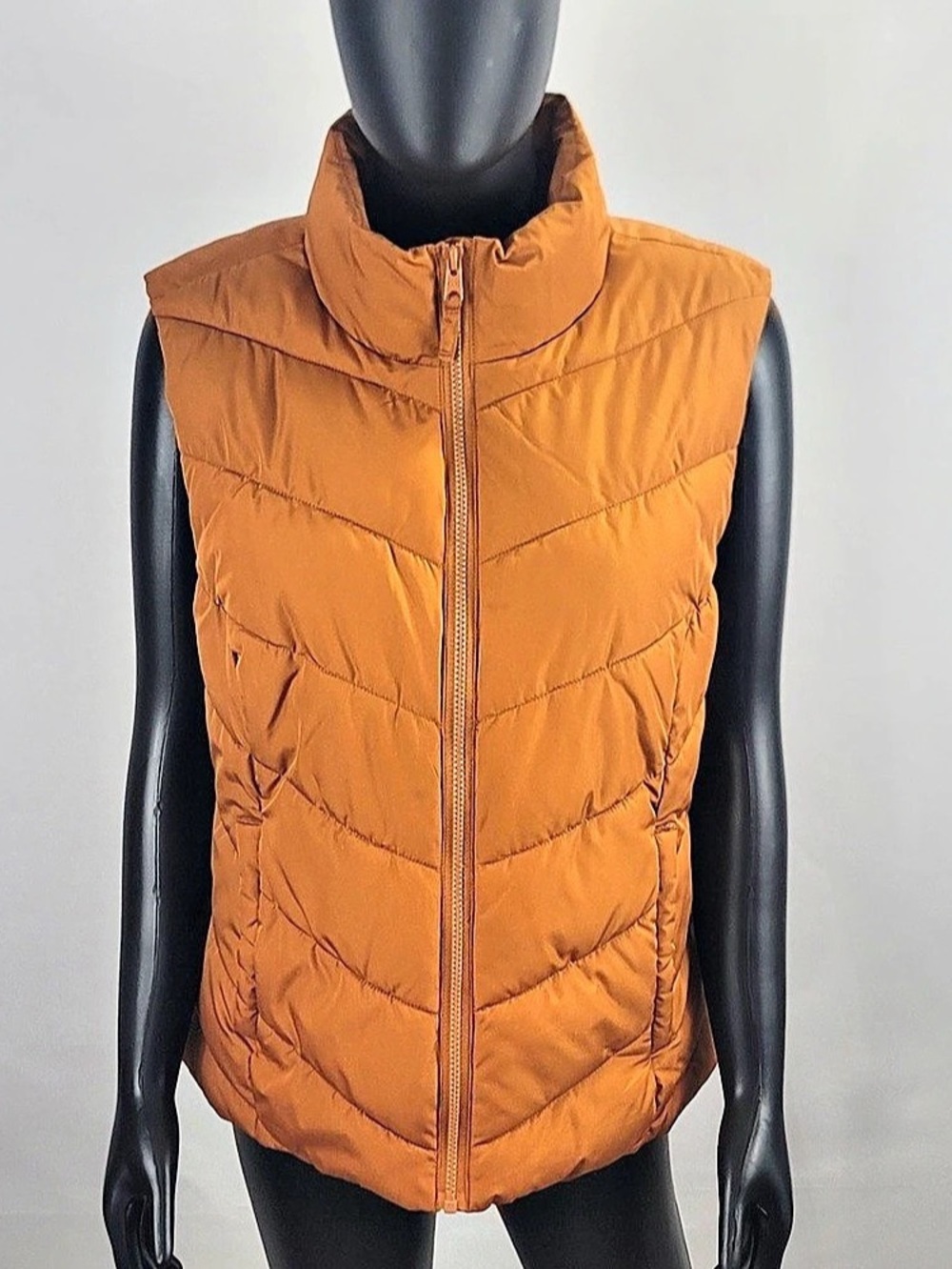 Aeropostale Recycled Down Puffer Vest Quilted Puffer Vest in Brown XL Like New